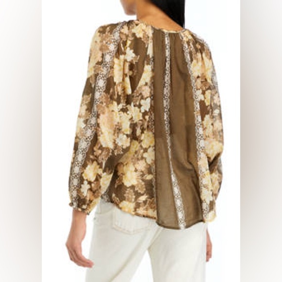 Free People Elena Top in Cocoa Combo Size Medium - Picture 6 of 11